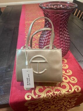 TELFAR Small Gold Shopping Bag